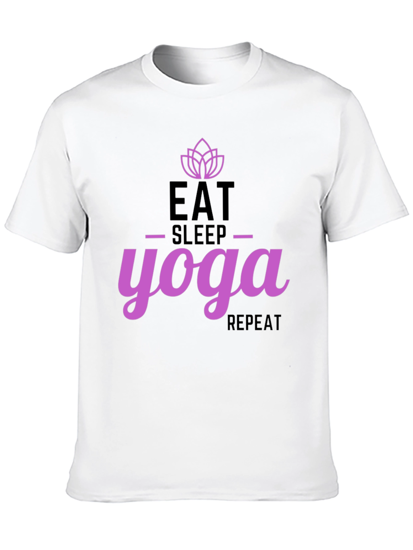 Black Eat Sleep Yoga Repeat Black T-Shirt view 10