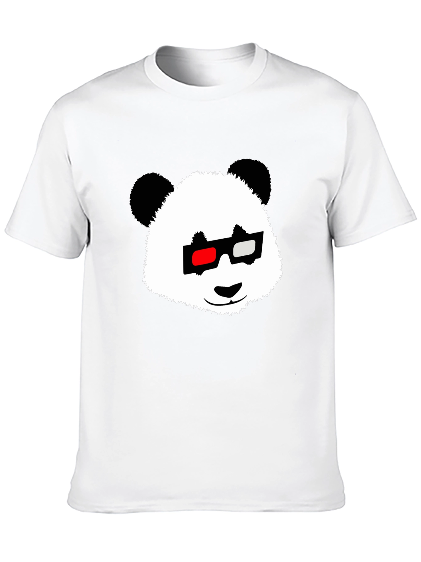 Black Panda with 3D Glasses Black T-Shirt view 10