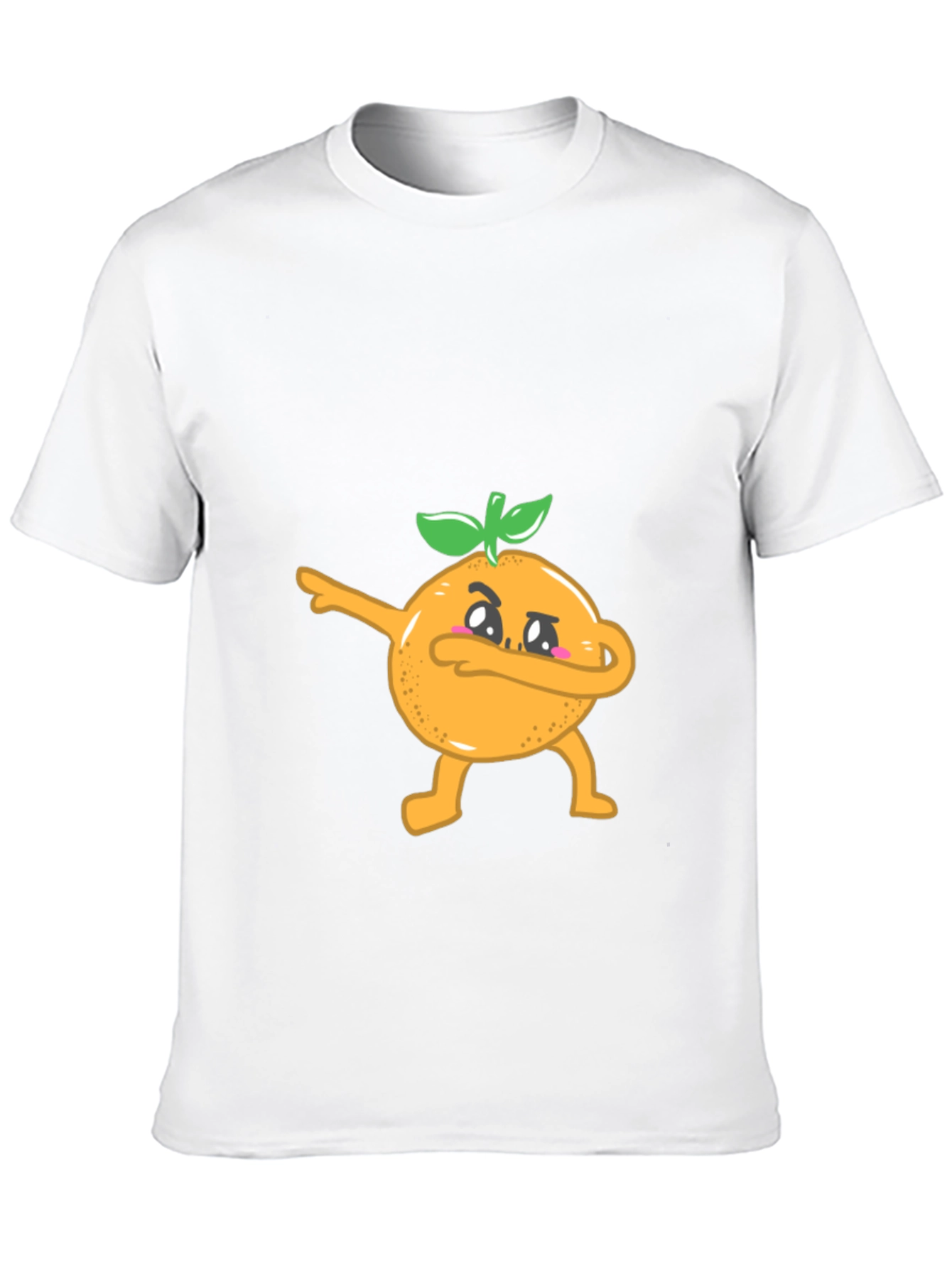 Black Dabbing Orange Graphic Tee - Black Cotton T-Shirt view 10