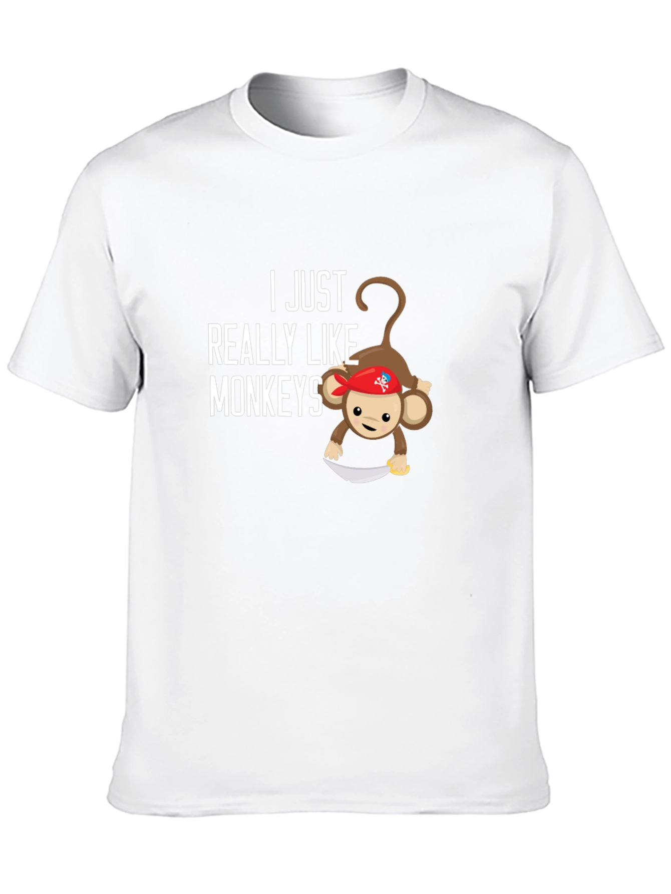 Black I Just Really Like Monkeys T-Shirt view 10