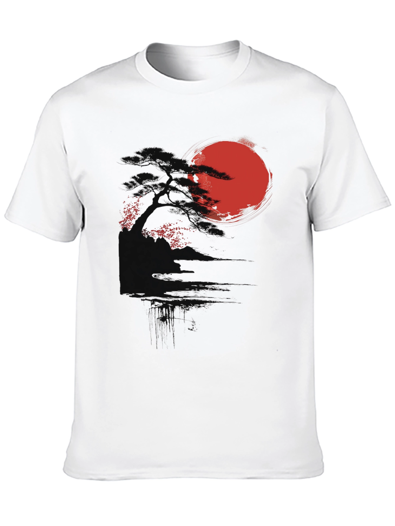 Black Rising Sun Graphic Tee - Black Cotton Blend view 10