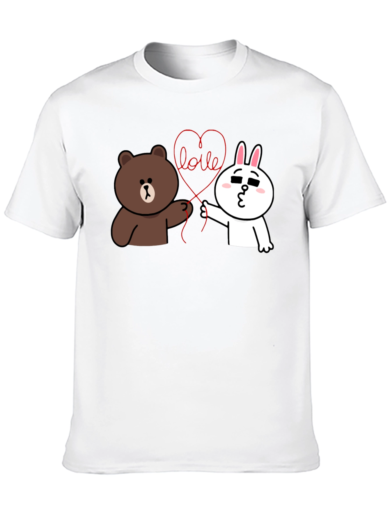 Black Cute Cartoon Love Graphic Black T-Shirt view 10