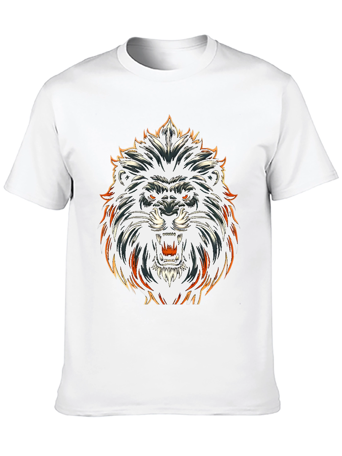 Black Bold Lion Graphic Tee - Black Cotton view 10