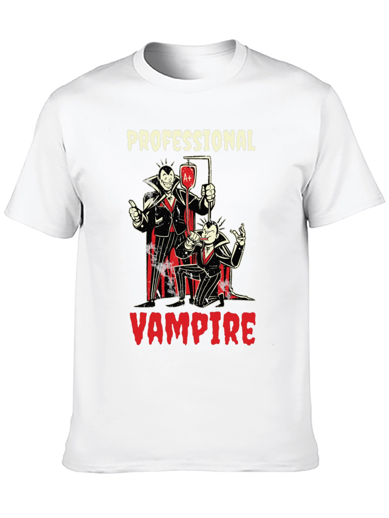 Black Professional Vampire Graphic T-Shirt - Novelty Tee view 10