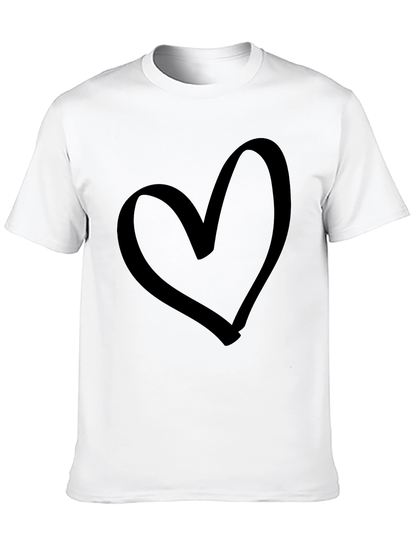 Black Heart Graphic Tee - Black Cotton Casual T-Shirt view 10