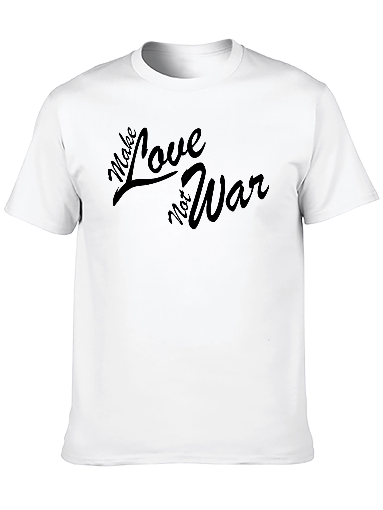 Black Make Love Not War Graphic Tee - Black Cotton T-Shirt view 10
