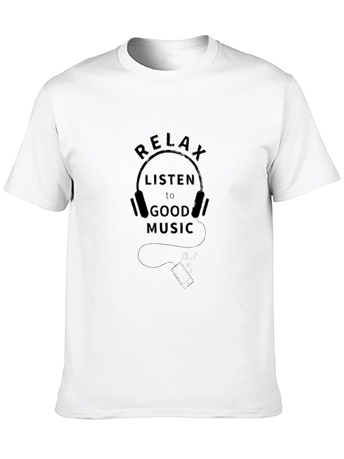 Black Relax and Listen T-Shirt view 10