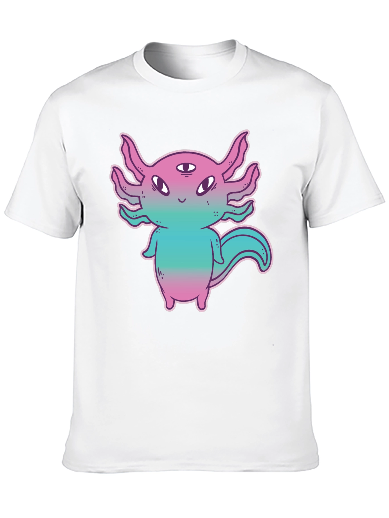 Black Axolotl Alien Graphic Tee - Funky 3-Eyed Amphibian Shirt view 10