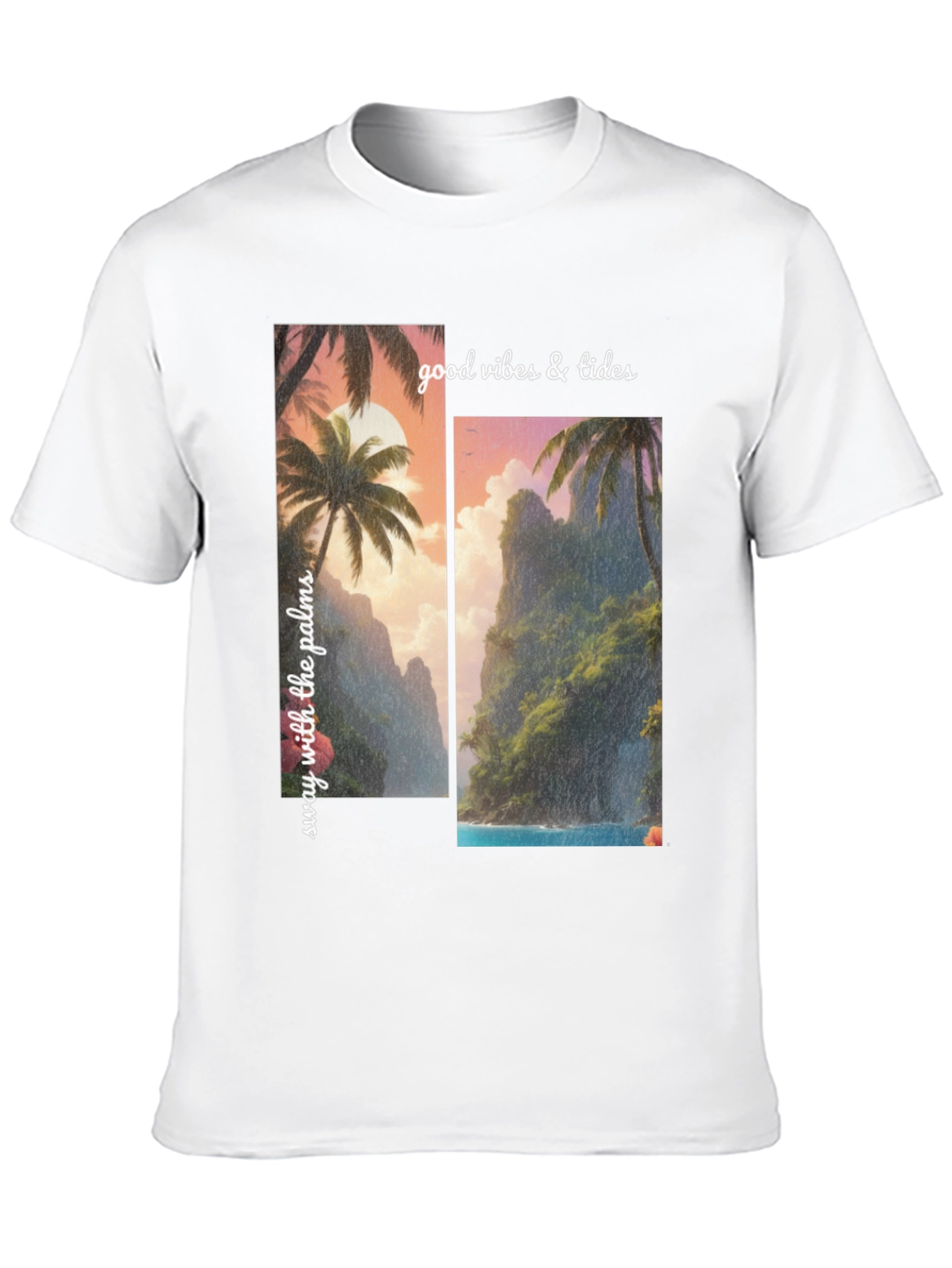 Tropical Vibes Graphic Tee - Sway with the Palms - 10