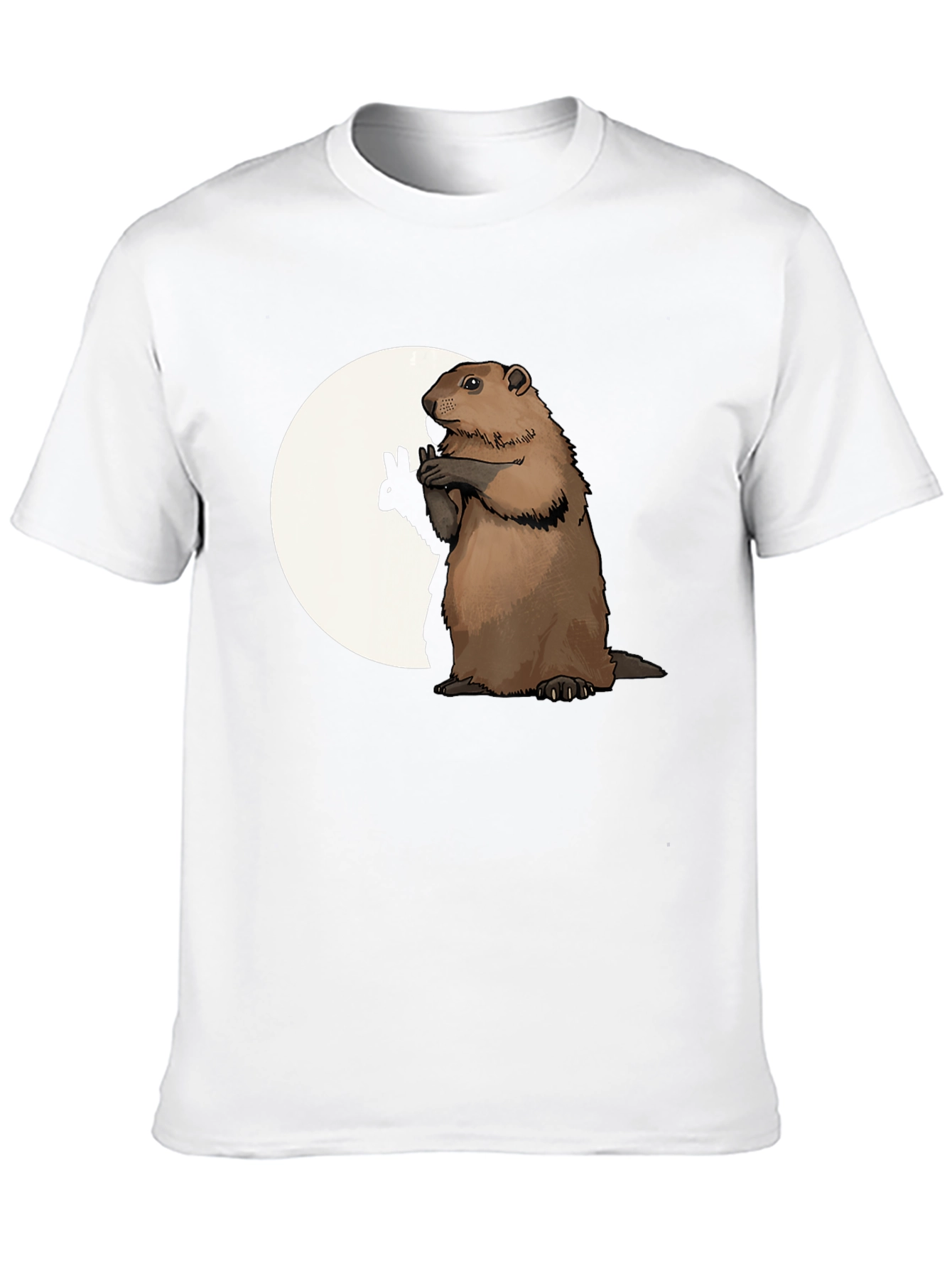 Black Groundhog Graphic Tee - Peace Sign Moon view 10