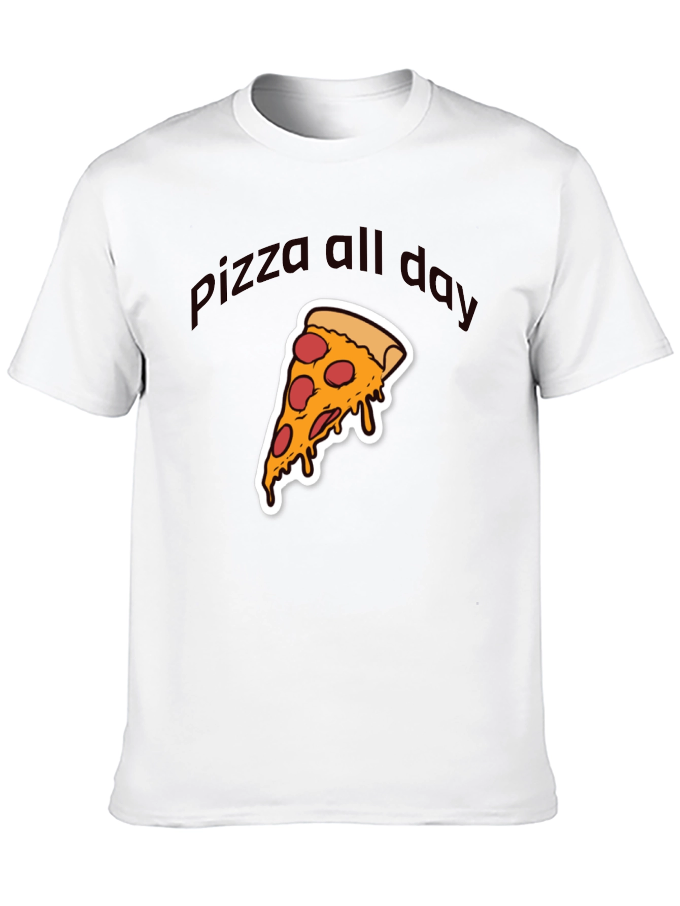 Black Pizza All Day Graphic T-Shirt - Casual Wear view 10