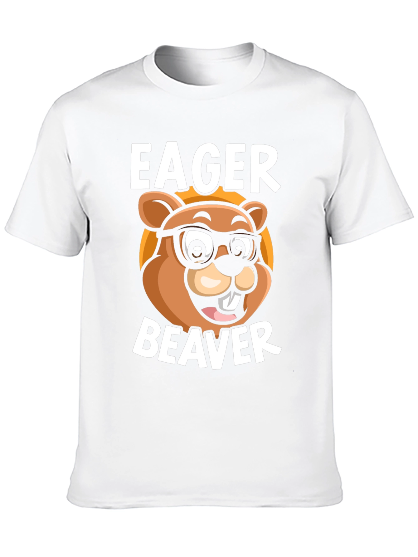 Black Eager Beaver Cartoon Graphic T-Shirt view 10