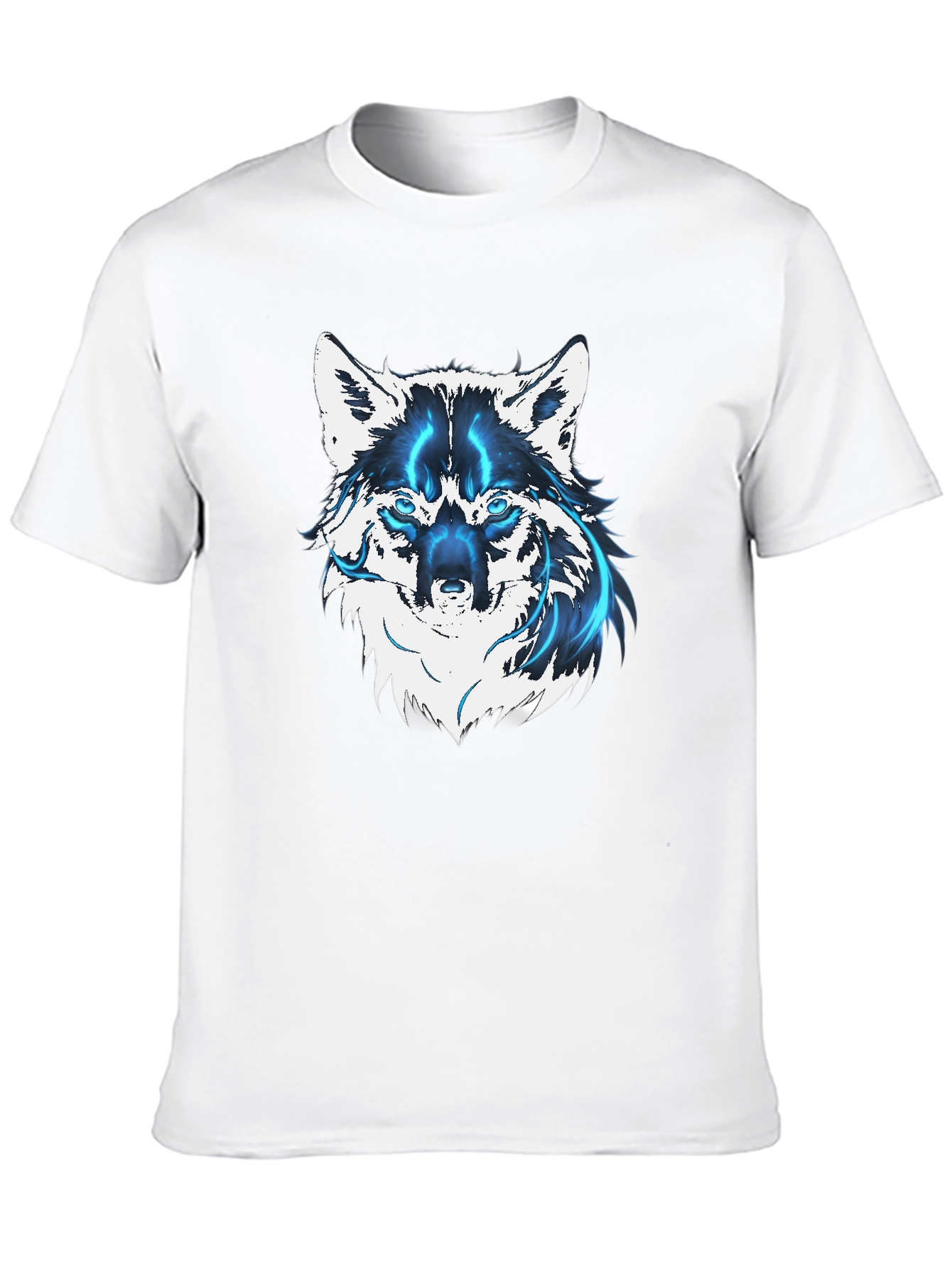 Black Men's Black Wolf Graphic T-Shirt view 10
