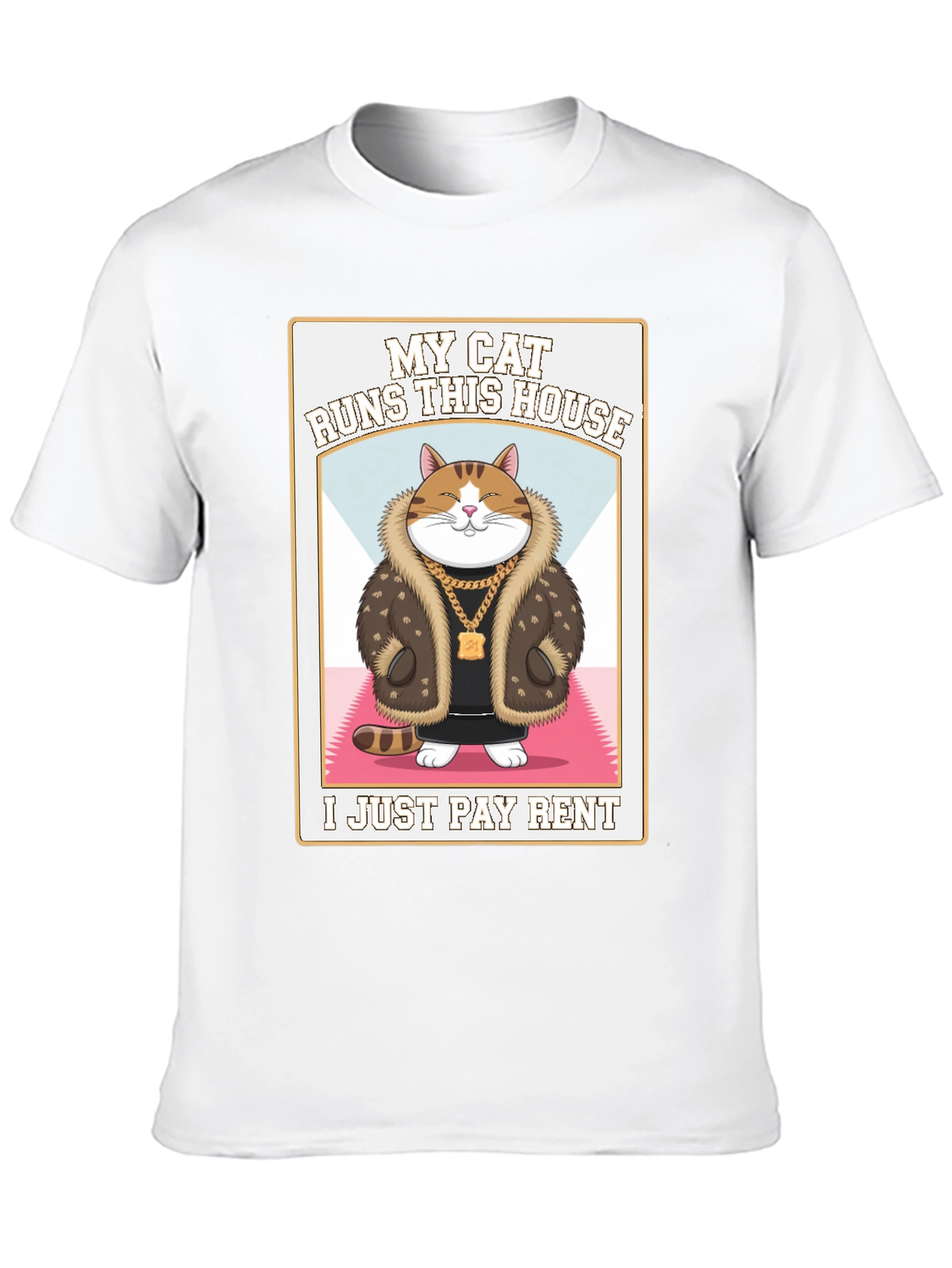 Black My Cat Runs This House T-Shirt view 10