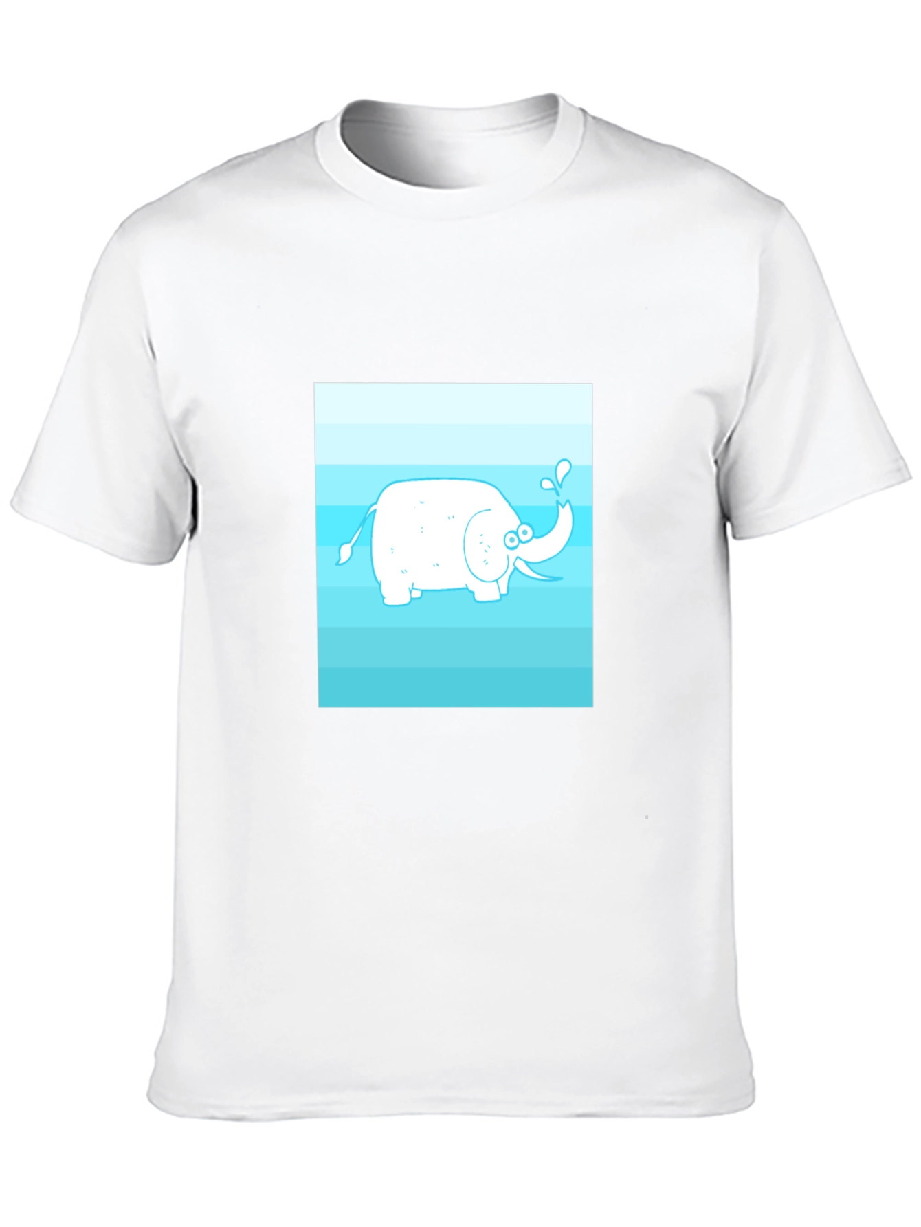 Black Cartoon Elephant Graphic Tee - Black Cotton Casual Shirt view 10