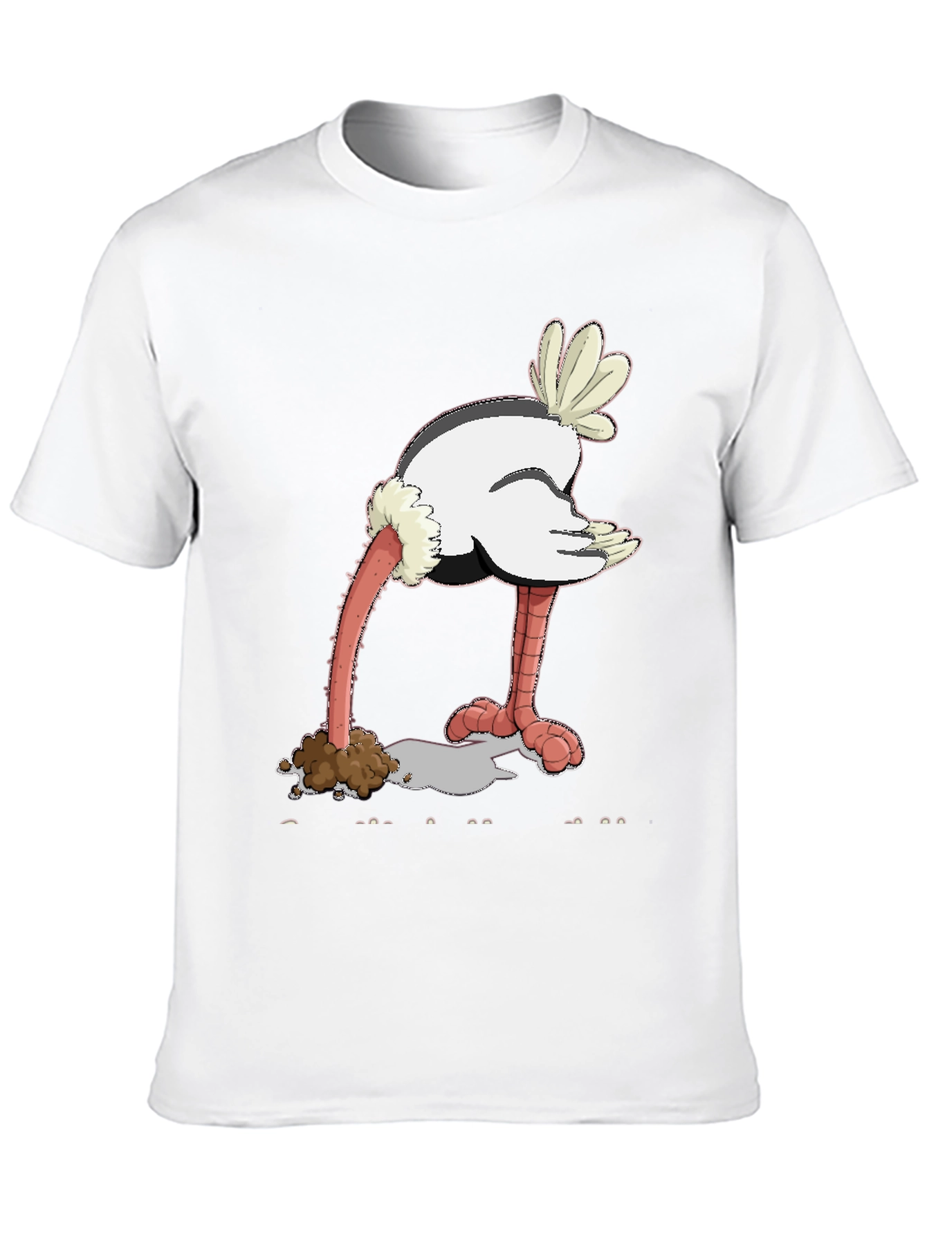 Black Ostrich Head in Sand Graphic Tee view 10