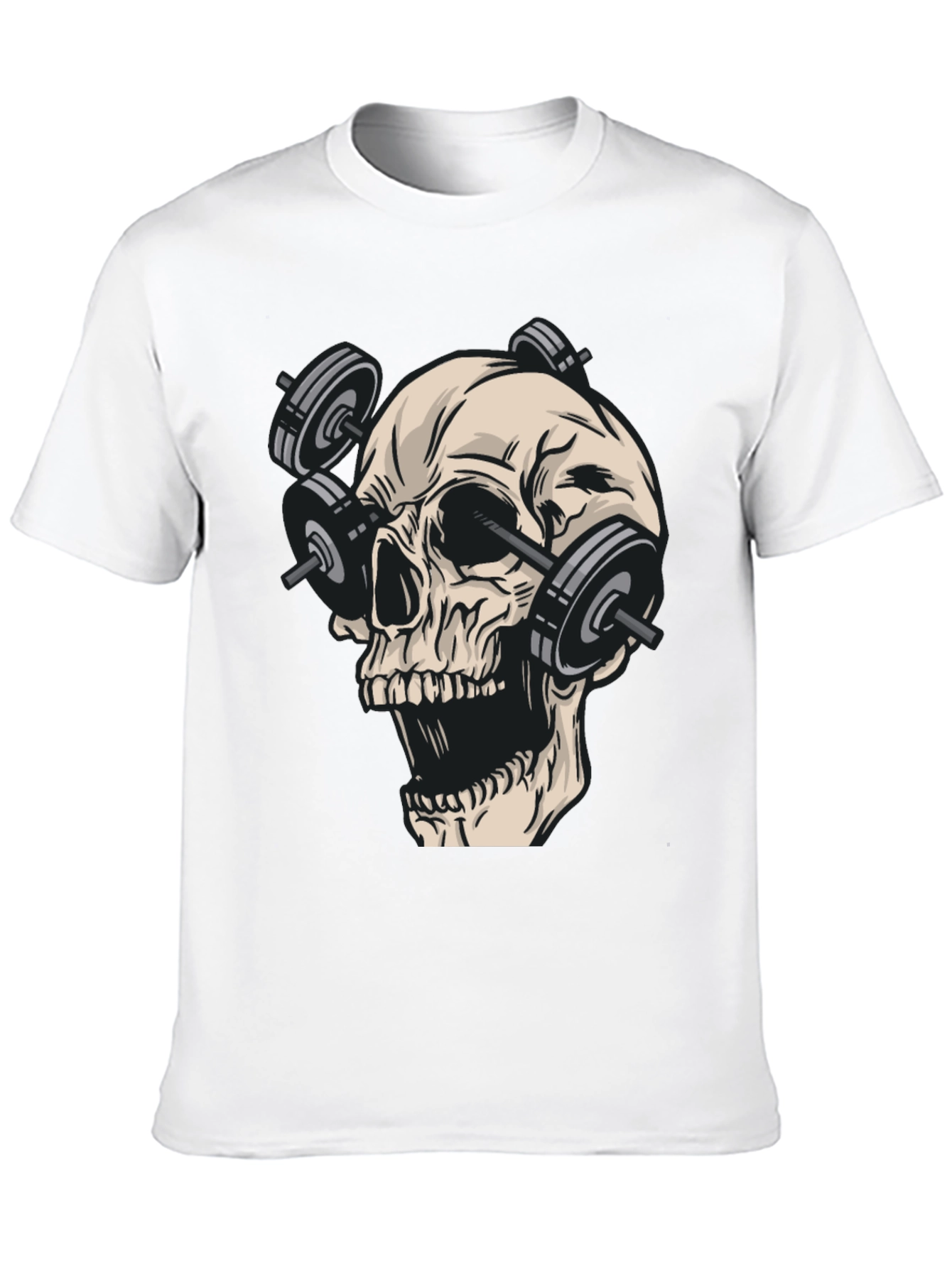 Black Skull Gym Weights Black T-Shirt view 10