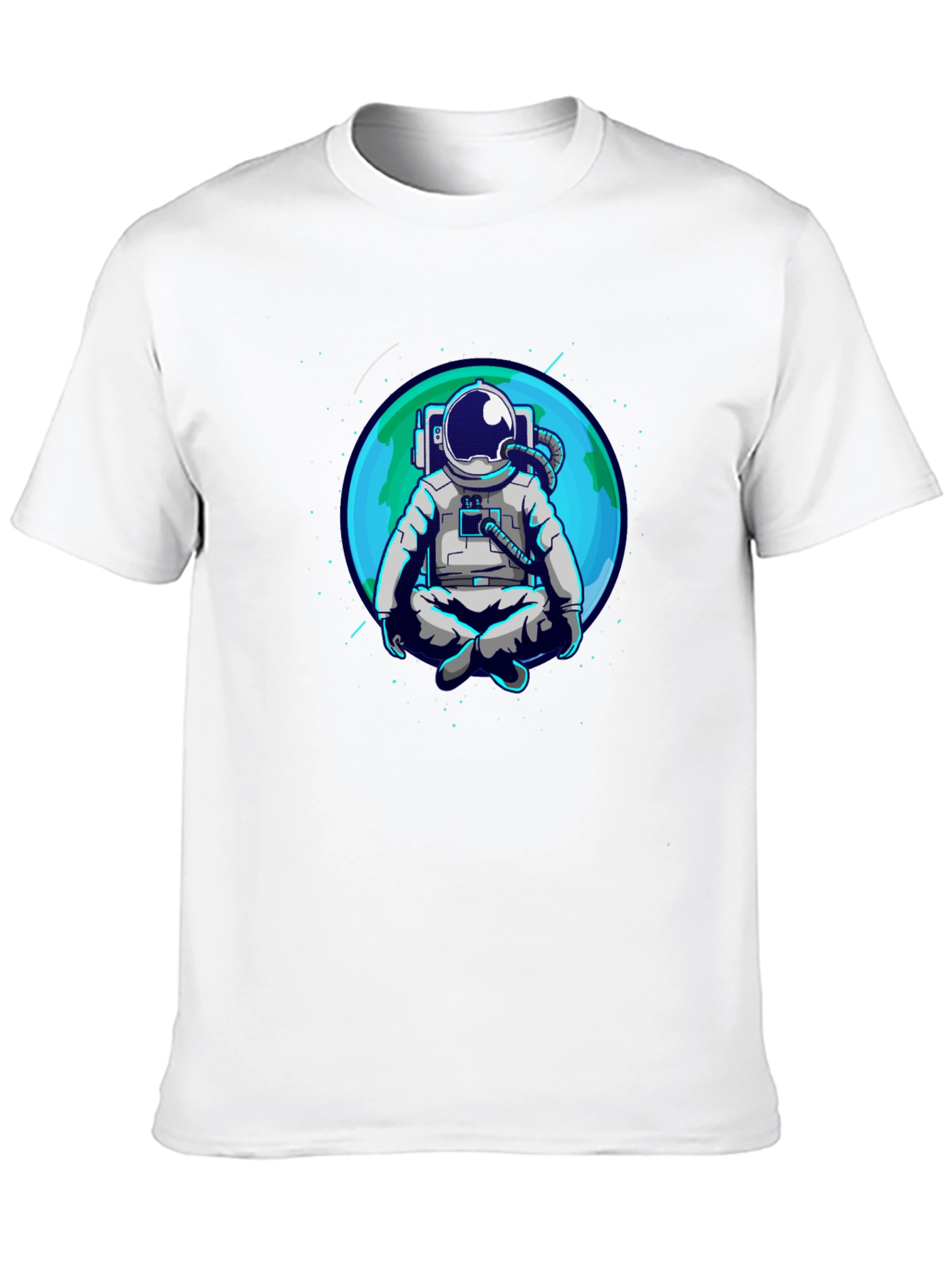 Black Meditating Astronaut T-Shirt - Space Zen Tee view 10