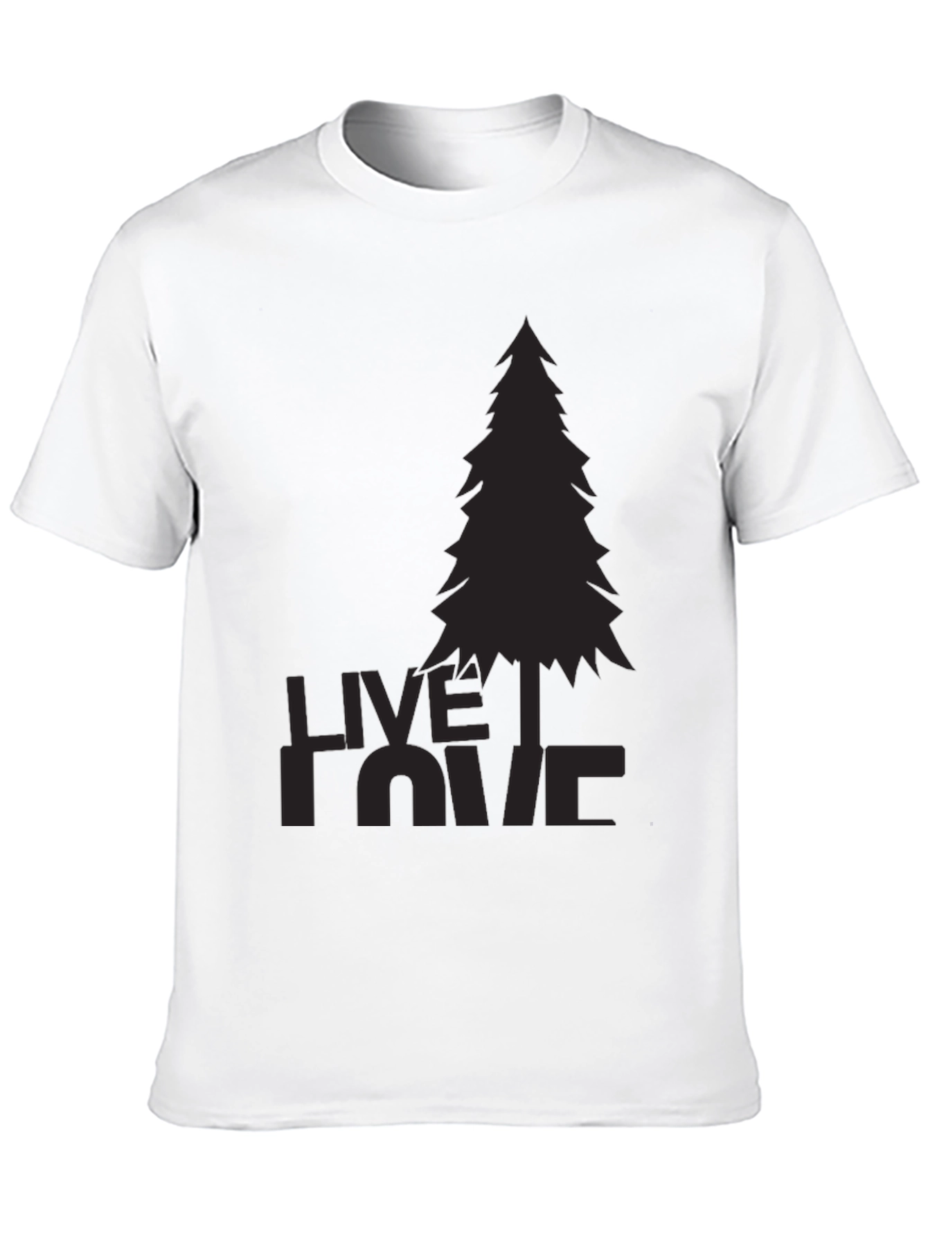 Black Nature Lover's Black Tee - Live, Love, Pine view 10