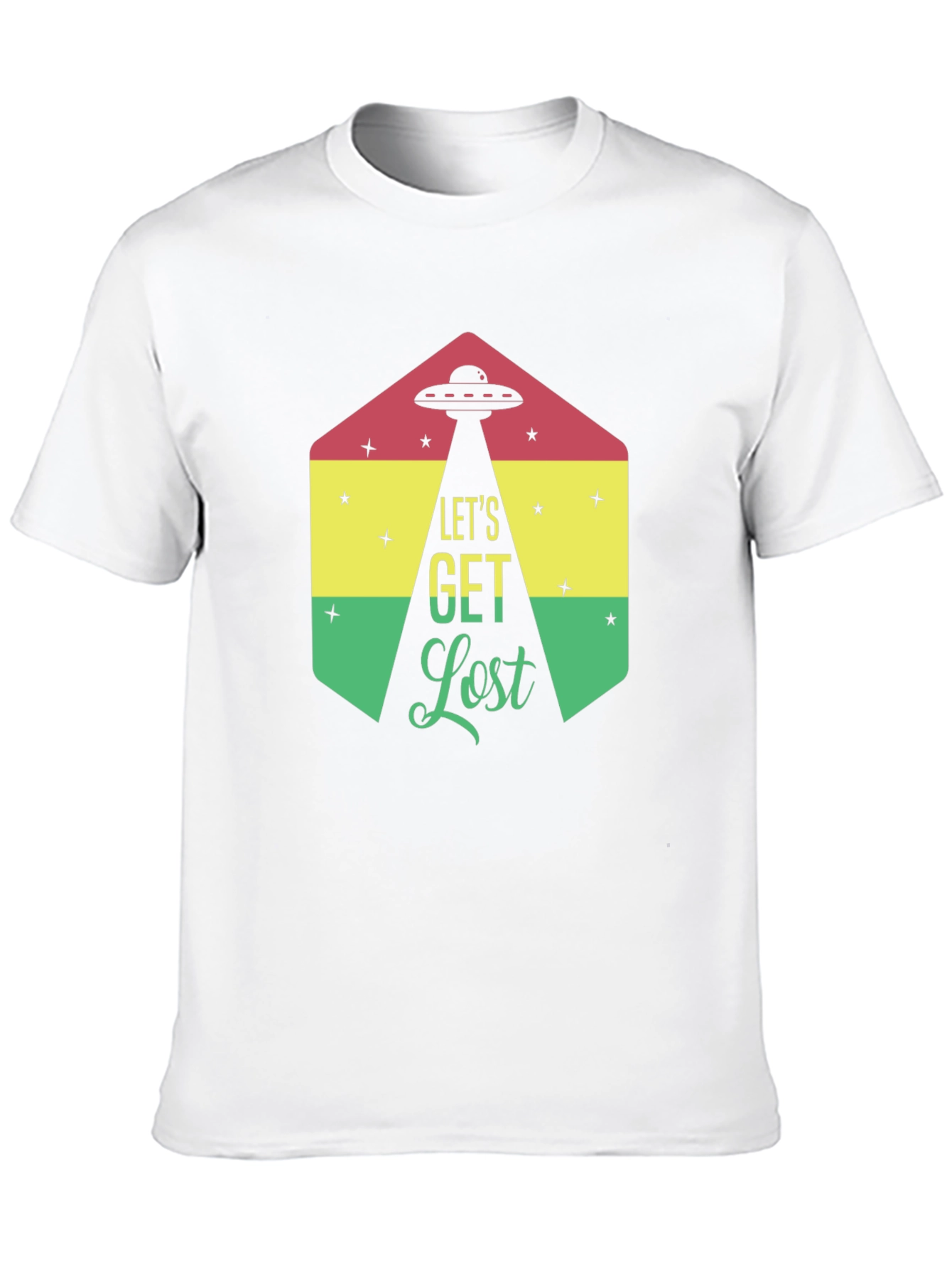 Black Let's Get Lost Alien UFO Graphic T-Shirt view 10