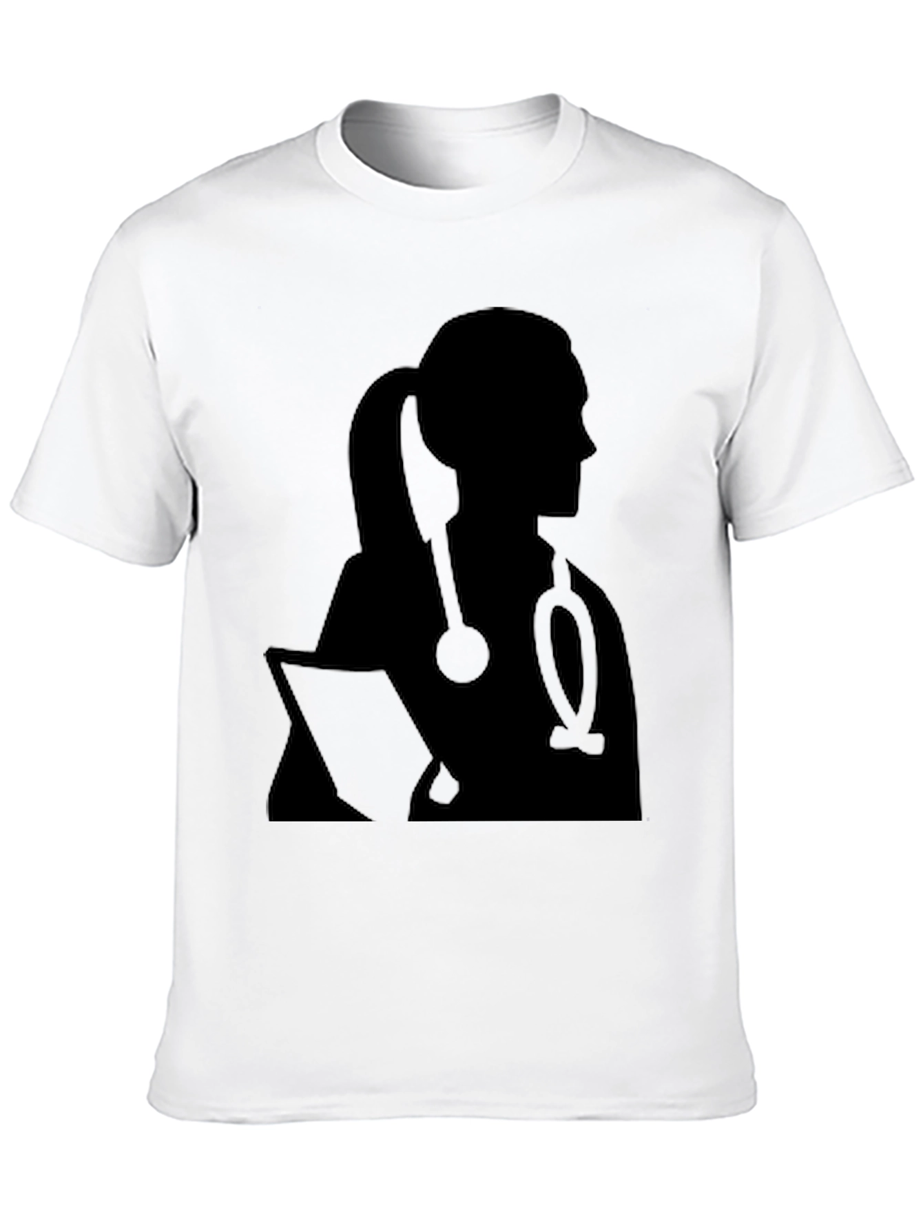Black Doctor Silhouette T-Shirt - Stylish Medical Apparel view 10