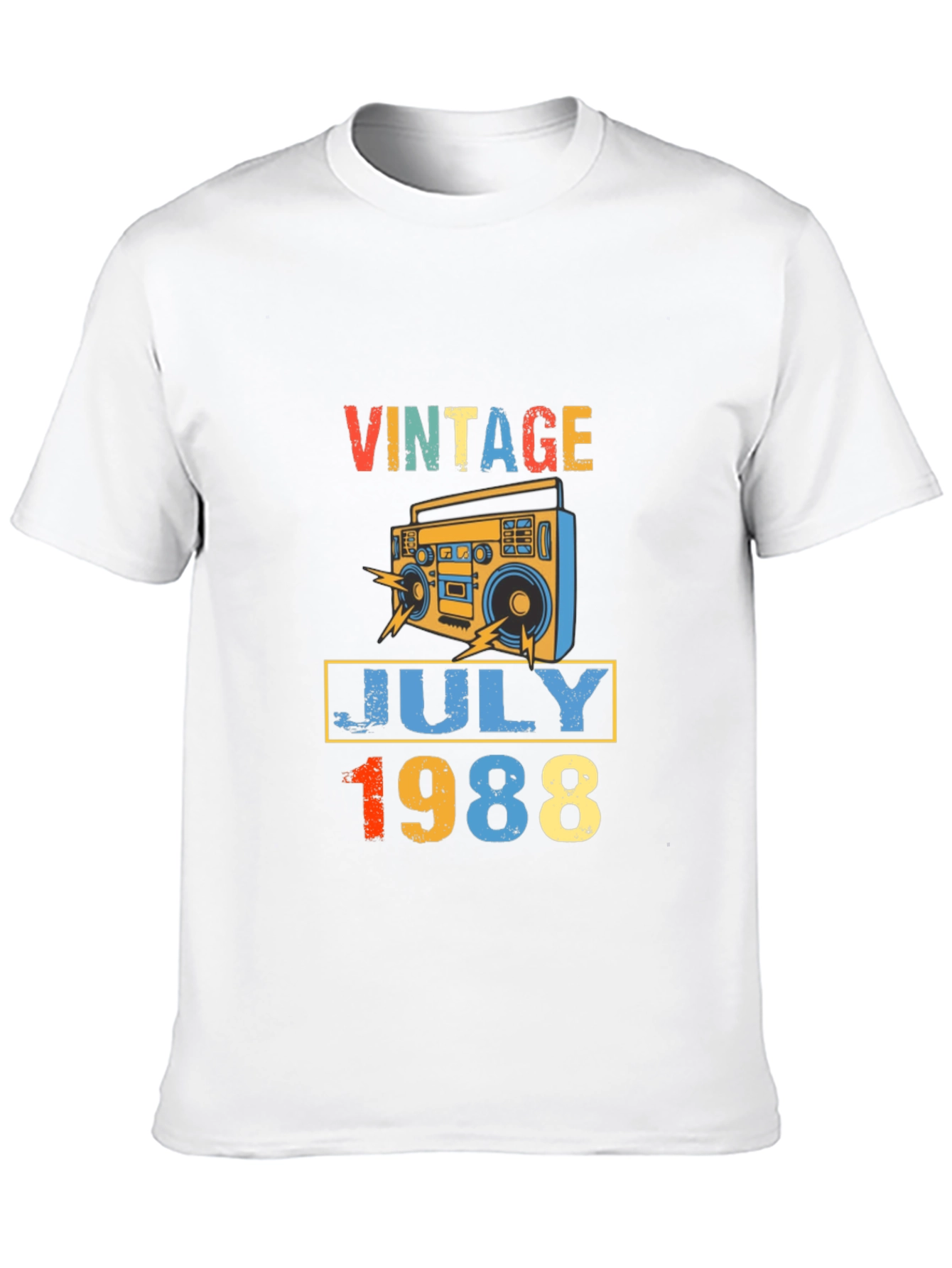 Black Vintage July 1988 T-Shirt - Retro Birthday Gift view 10