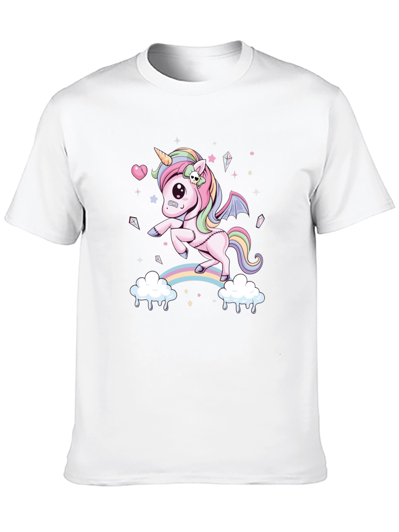 Black Unicorn Rainbow Graphic Tee - Men's Black T-Shirt view 10