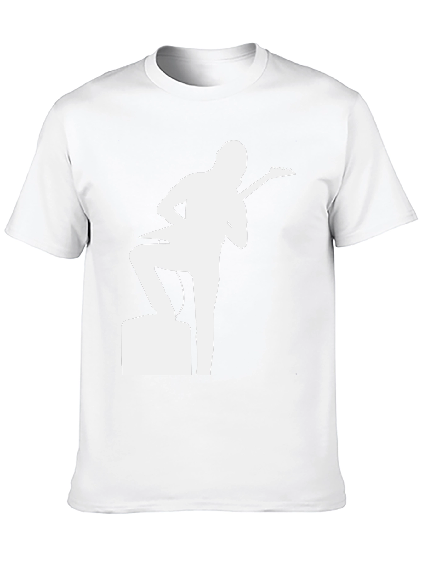 Black Guitar Player Graphic Tee - Black Cotton T-Shirt view 10