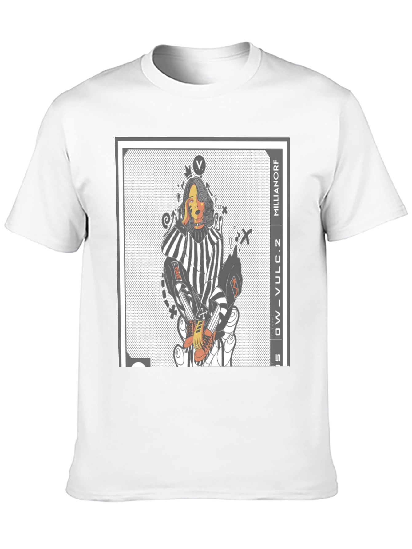 Black Edgy Graphic Print Tee - Millianorf Vulc Design view 10