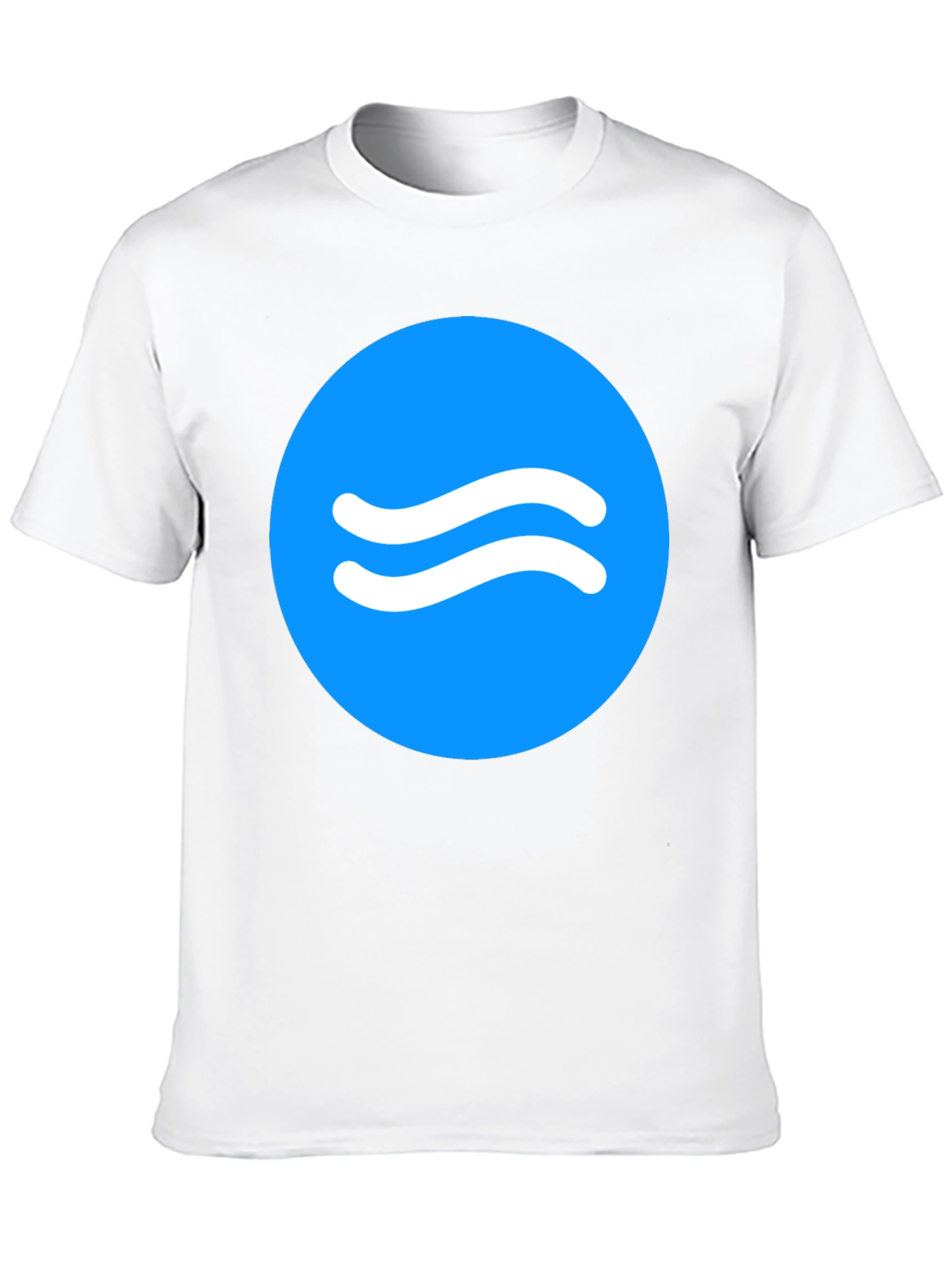 Black Trendy Black Tee with Blue Wave Circle Design view 10