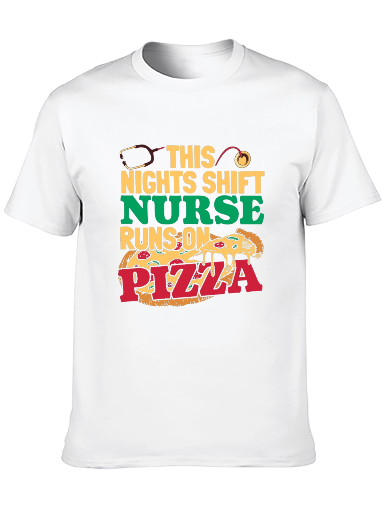 Black Nurse Pizza T-Shirt: Night Shift Humor view 10