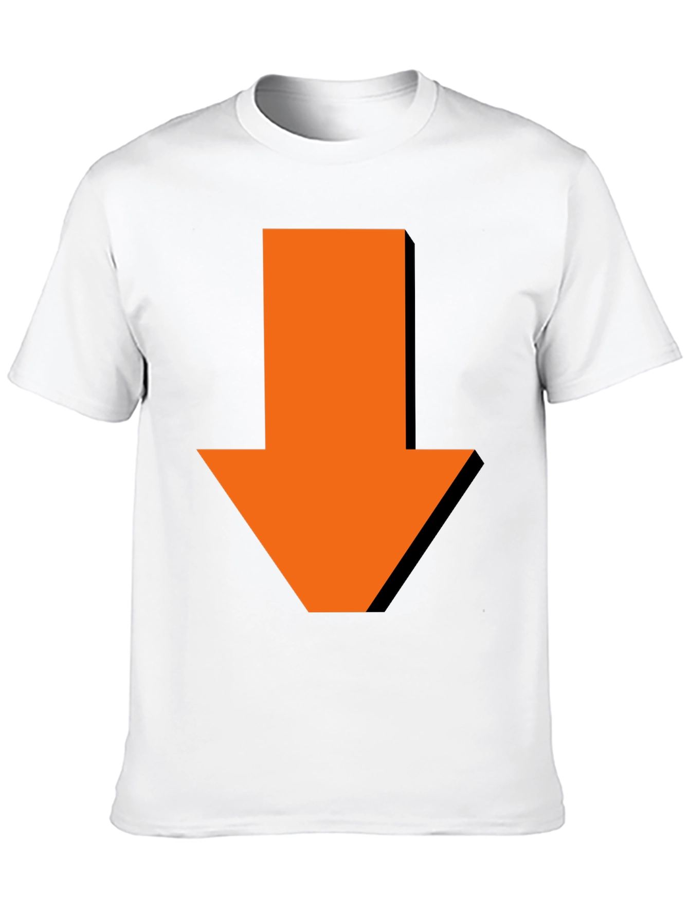 Black Down Arrow Graphic Tee - Casual Black T-Shirt view 10