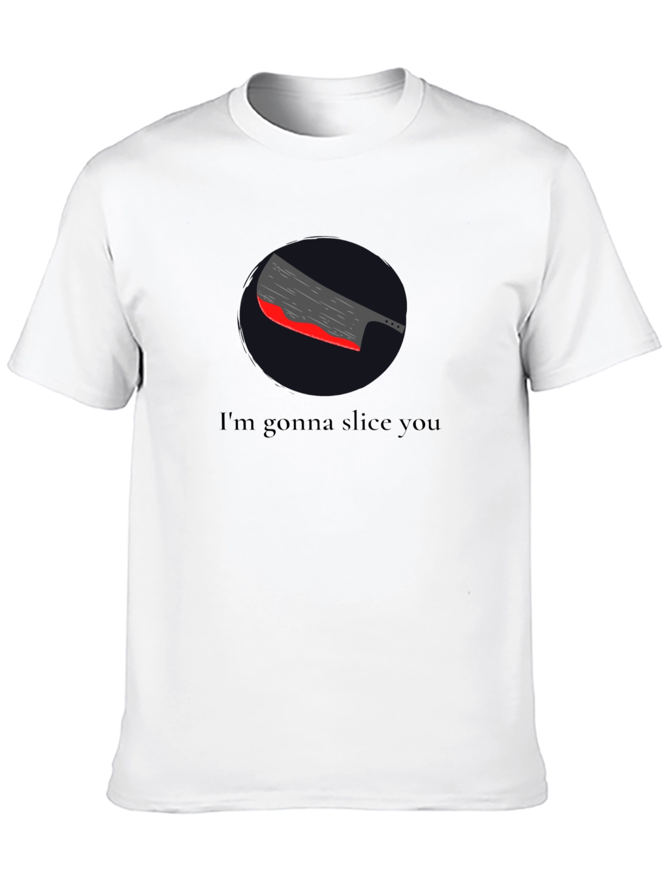 Black Sarcastic "Slice You" Graphic Tee - Black T-Shirt view 10