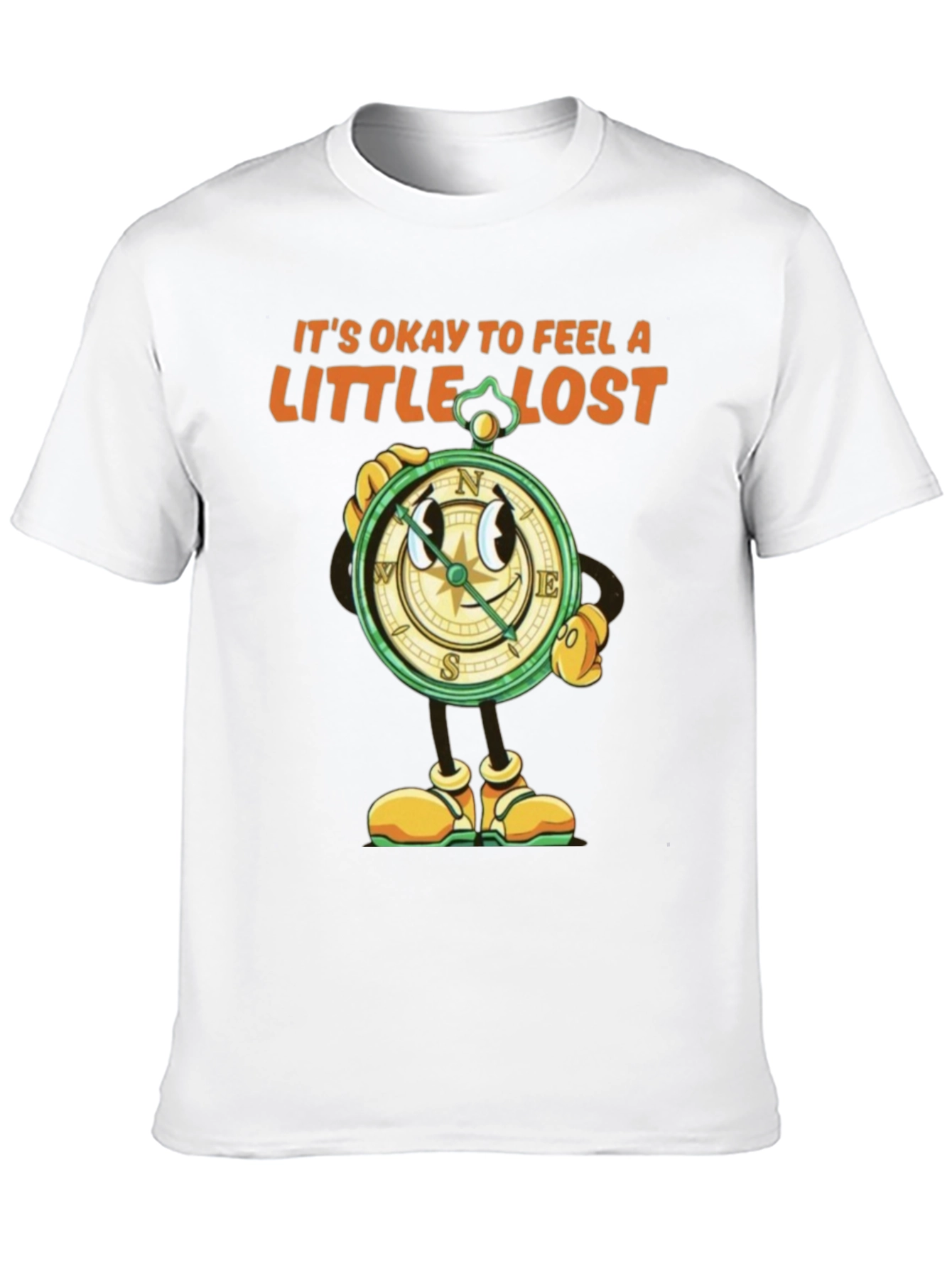 Black It's Okay To Feel A Little Lost T-Shirt view 10