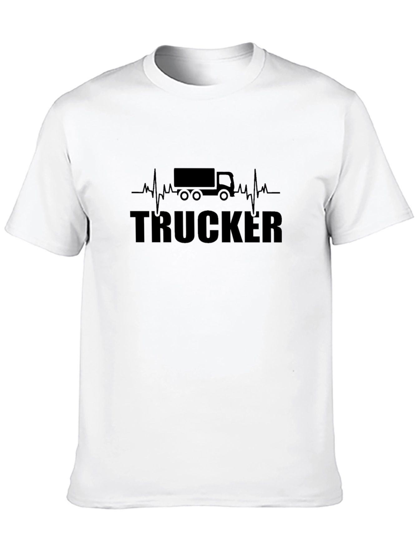 Black Trucker Heartbeat Black T-Shirt view 10