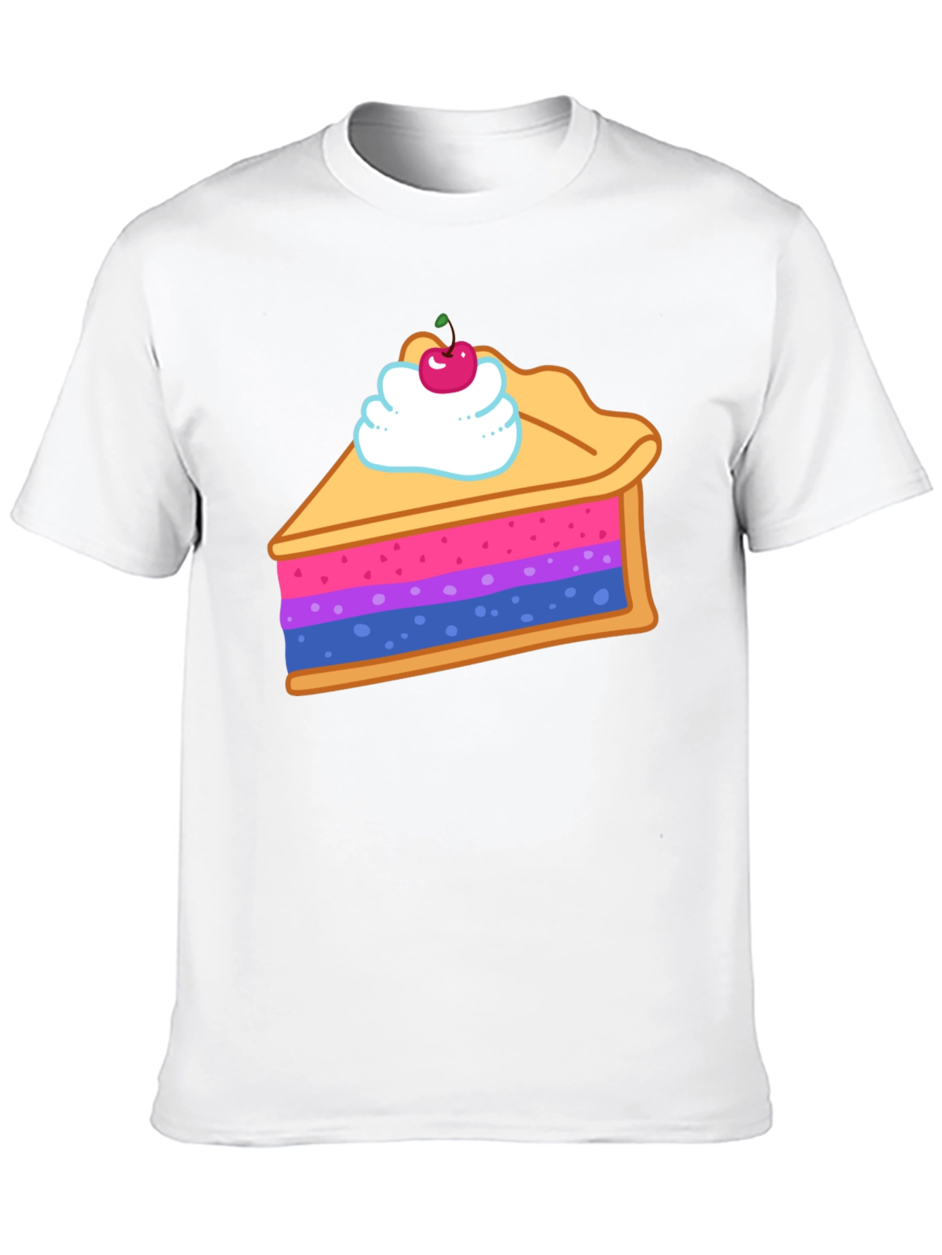 Black Bisexual Pride Flag Pie Slice Graphic T-Shirt view 10
