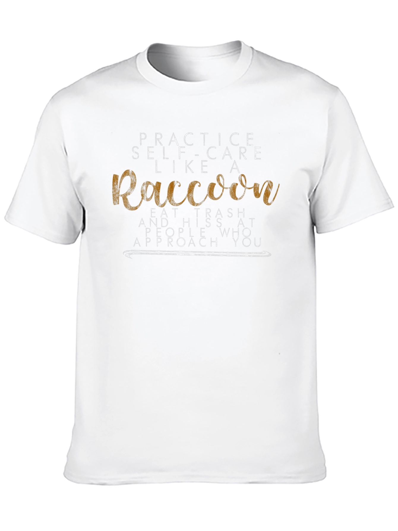 Black Raccoon Self-Care T-Shirt - Eat Trash, Hiss view 10