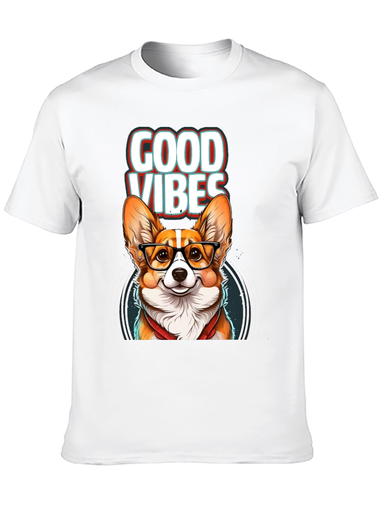 Black Good Vibes Corgi T-Shirt view 10