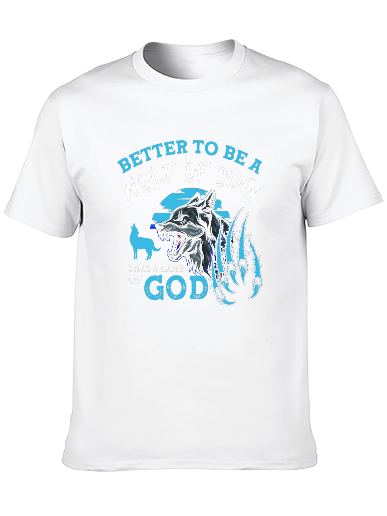 Black Wolf of Odin Graphic Tee - Black Viking Style Shirt view 10