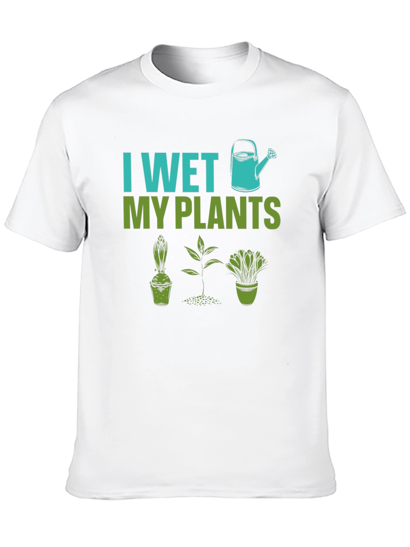 Black I Wet My Plants Graphic T-Shirt - Gardener Humor view 10