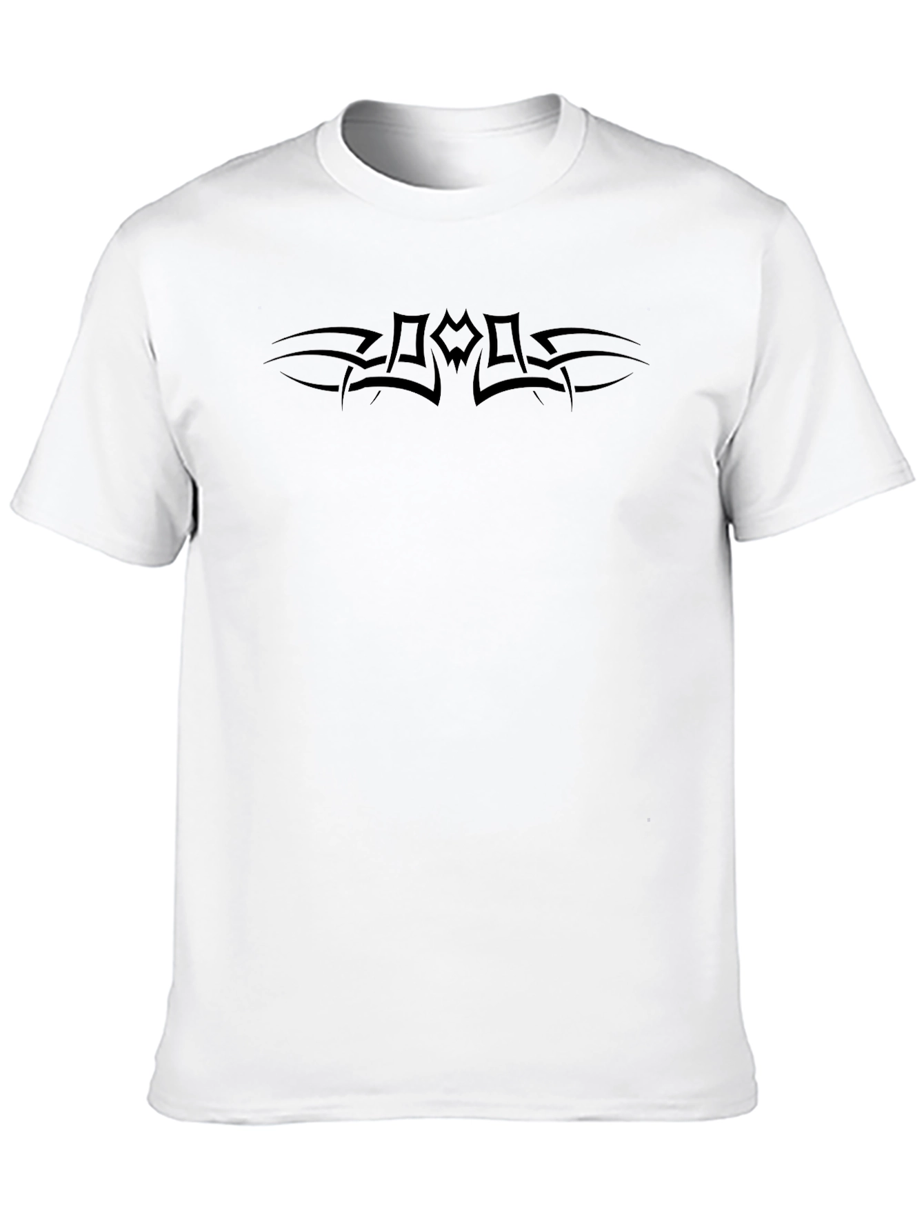 Black Men's Black Graphic Tee - Tribal Design view 10