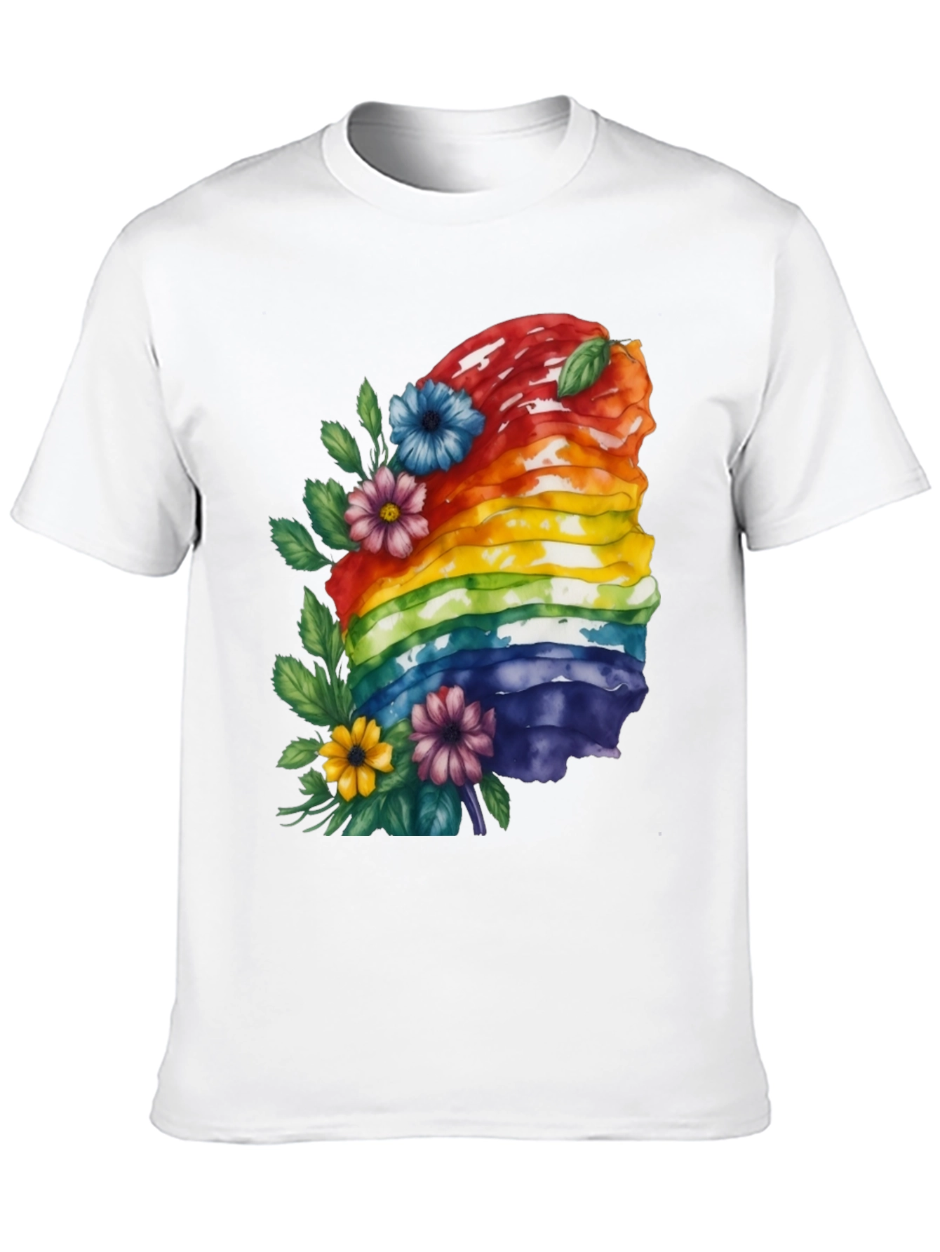 Black Rainbow Layered Cake Floral T-Shirt view 10