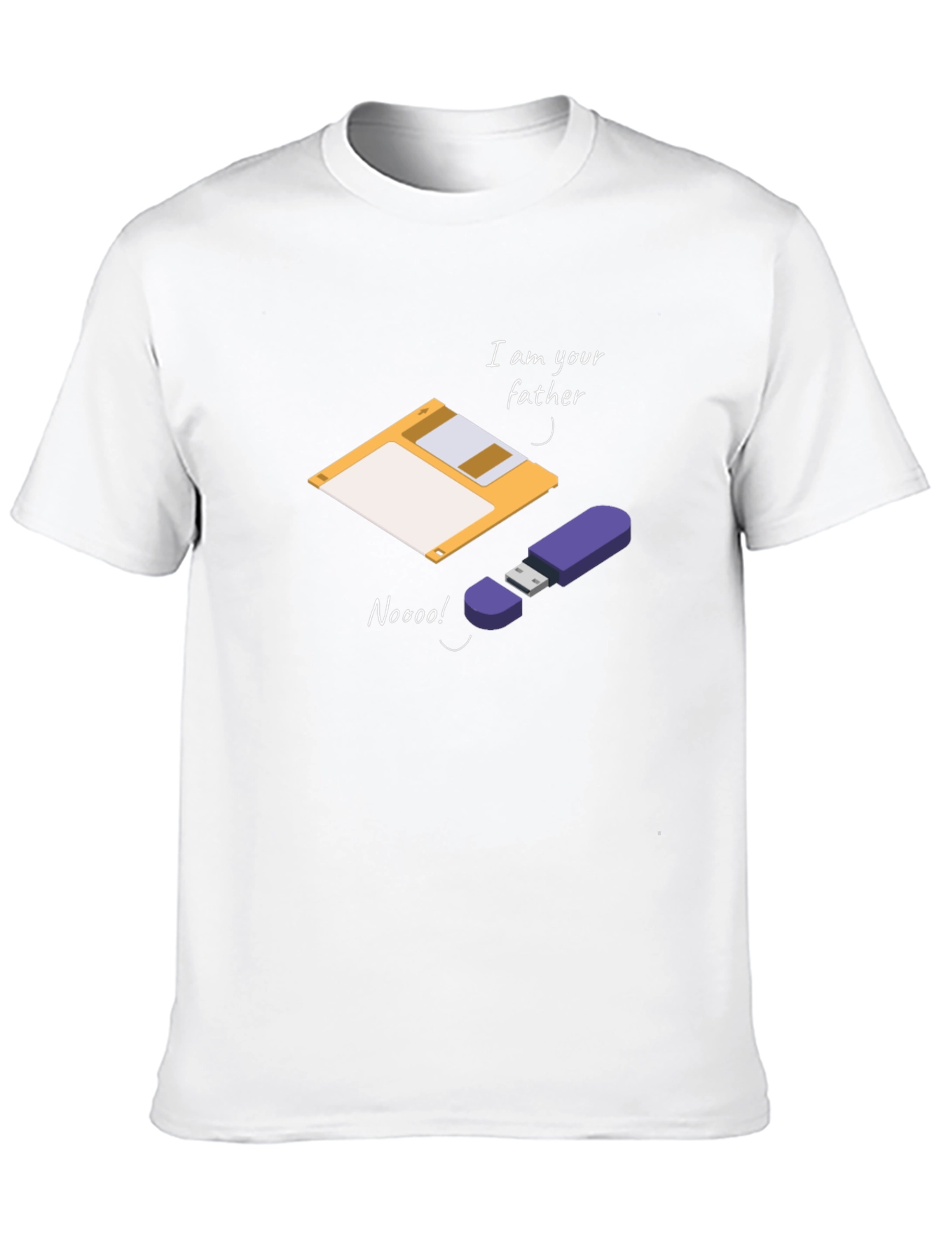 Black Funny Father's Day Geek T-Shirt: Floppy Disk & USB view 10