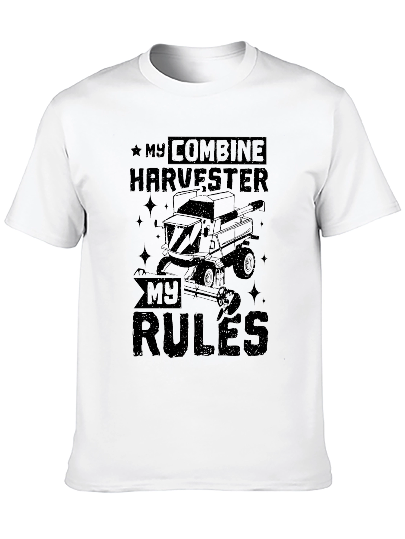 Black My Combine Harvester My Rules Black Tee view 10