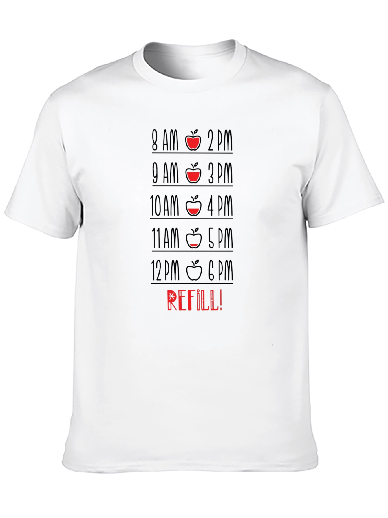 Black Funny Apple Time T-Shirt - Refill Needed view 10