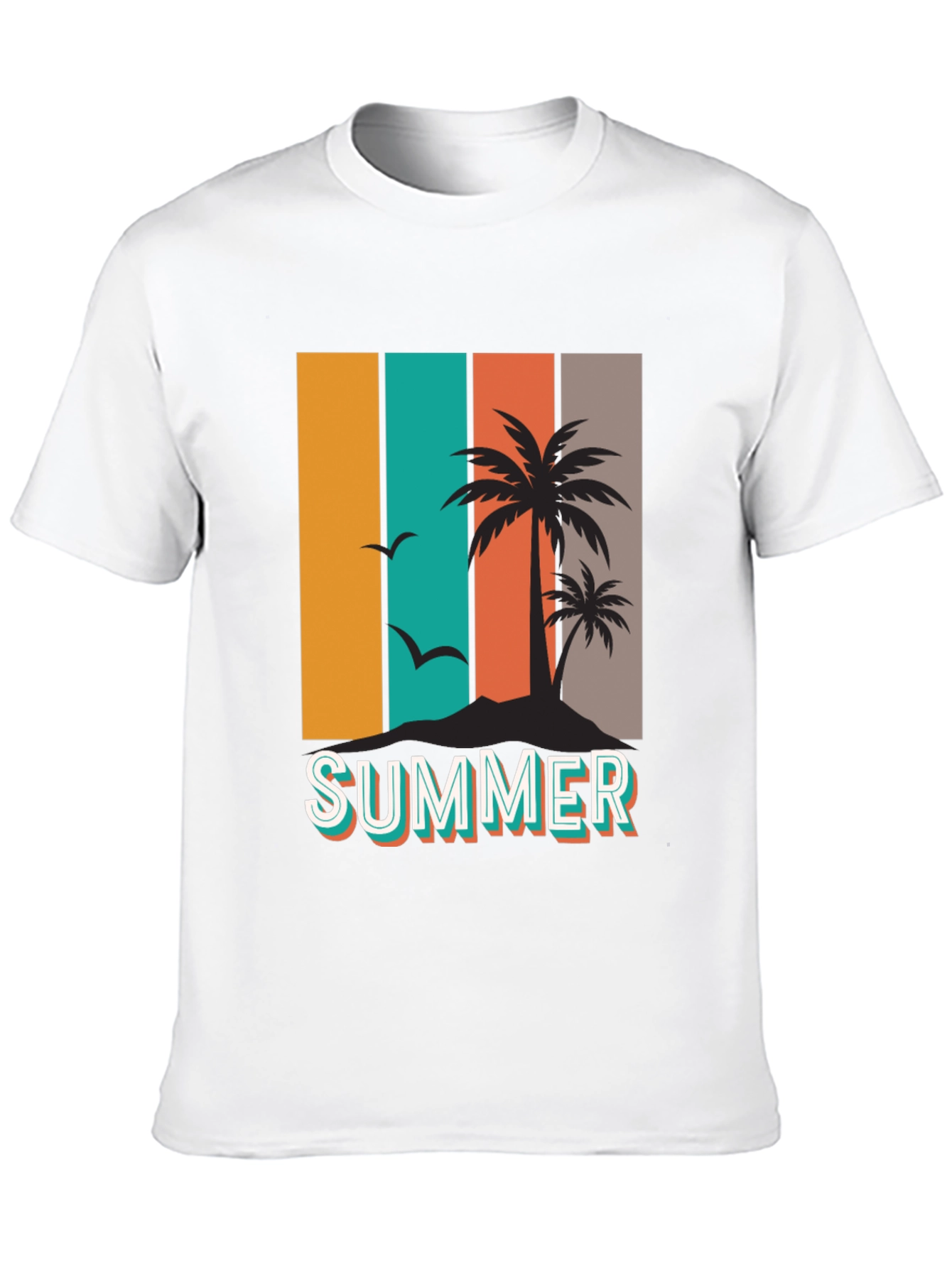 Black Retro Summer Palm Tree Graphic T-Shirt view 10