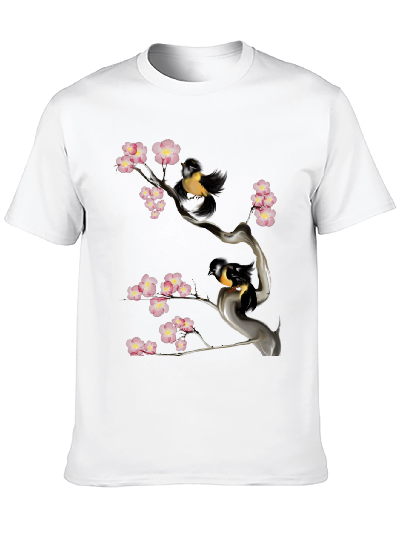 Black Bird & Cherry Blossom Graphic Tee view 10
