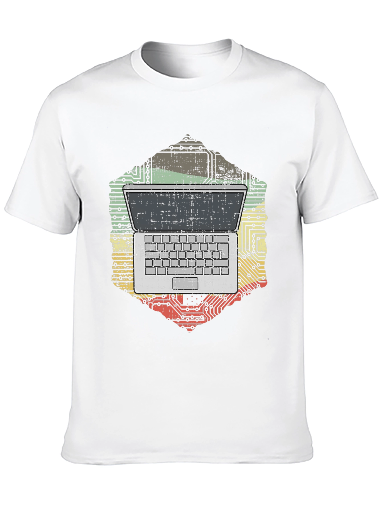 Black Laptop Circuit Board Graphic Tee view 10
