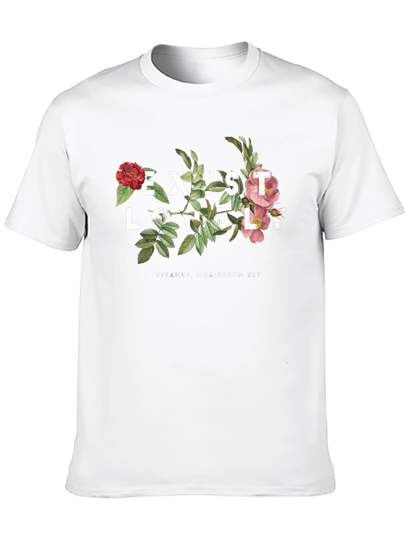 Black Exist Loudly Floral Print Black T-Shirt view 10