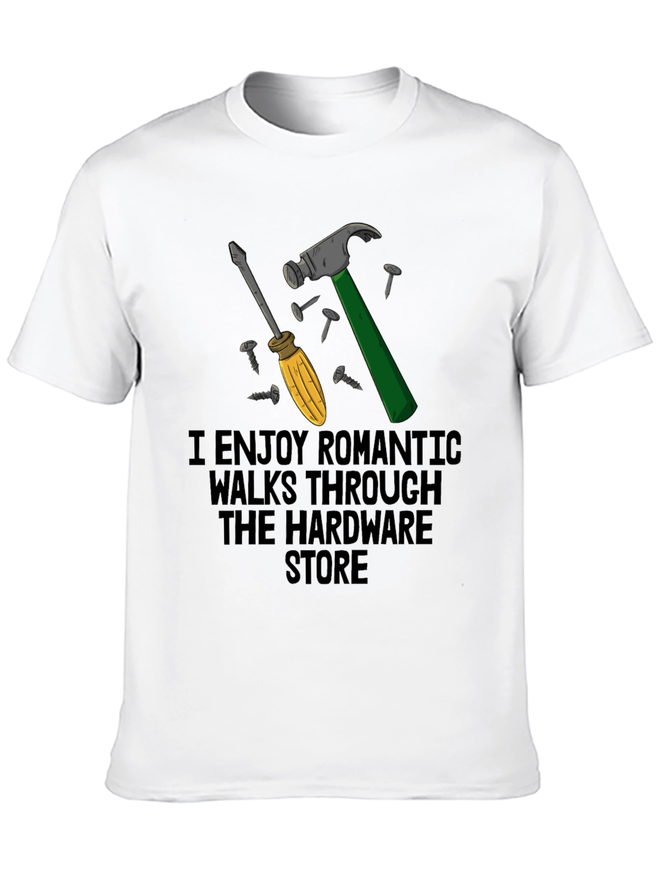 Black Hardware Store Romantic Walk T-Shirt - Men's Funny Tee view 10